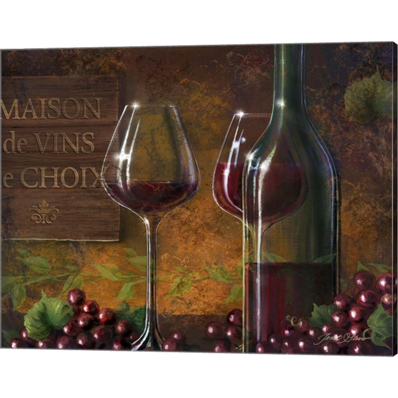 Maison De Vin De Choix by Janet Stever 20" x 16" Canvas Wall Art
